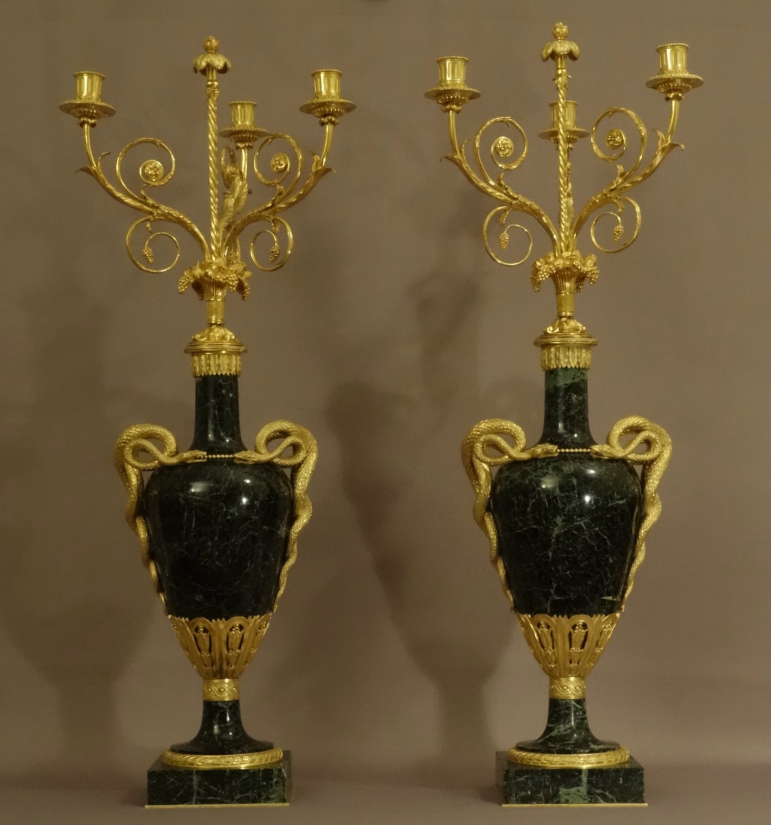 - Paire De Grands Candélabres Louis XVI XIXème-photo-2