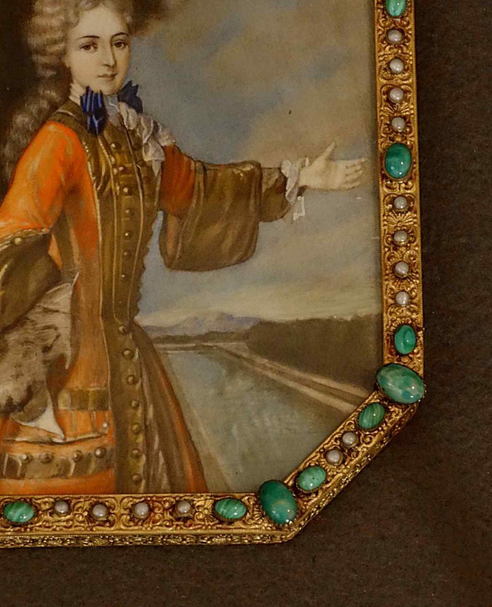- Grande Miniature XVIIIème De Mademoiselle Adelaïde De Savoie-photo-5