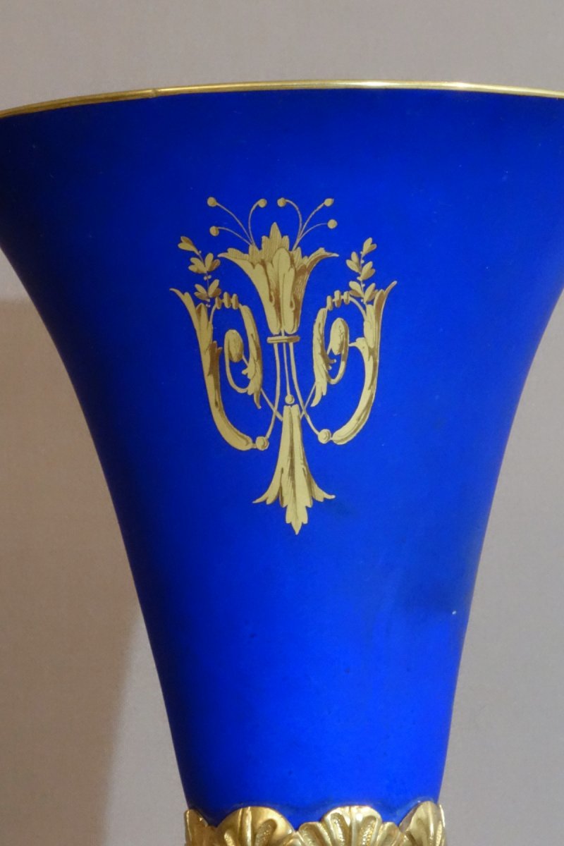 - Paire De Vases Cornets, Porcelaine De Paris, 1830-photo-3