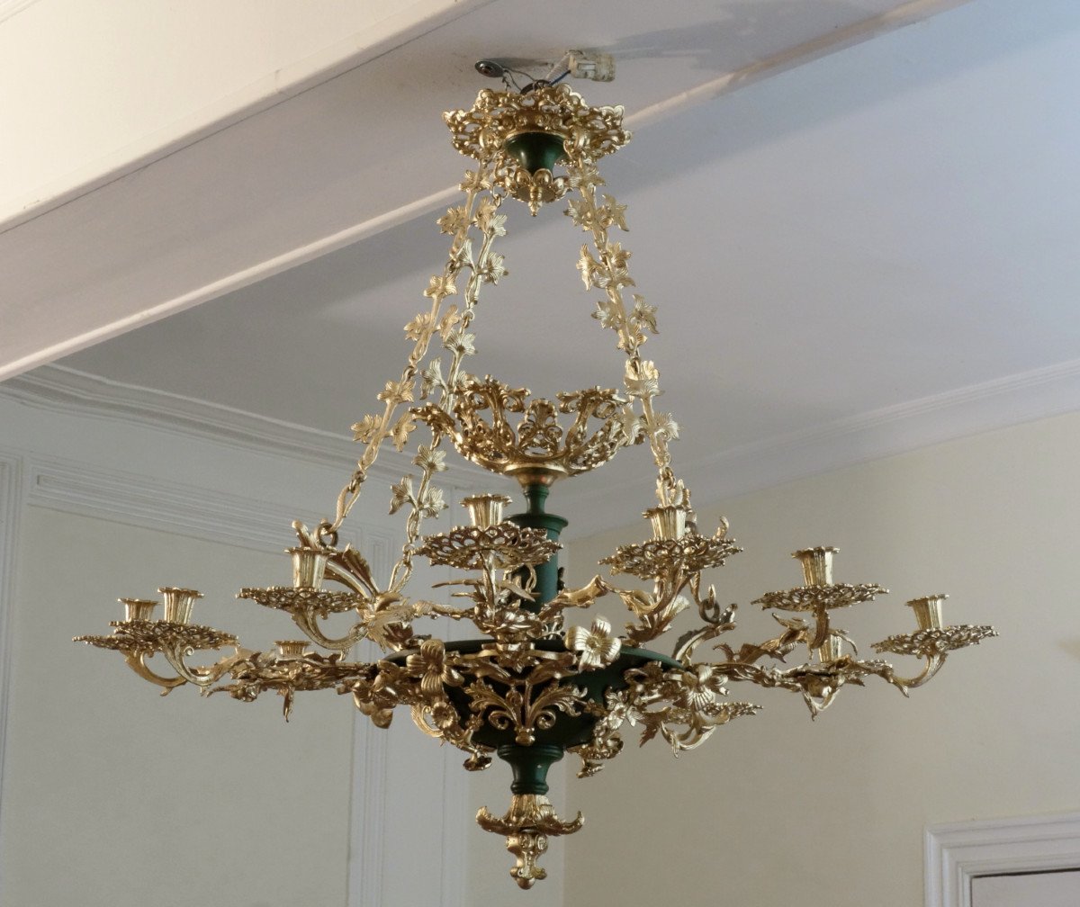 Large Chandelier Restauration Period-photo-2