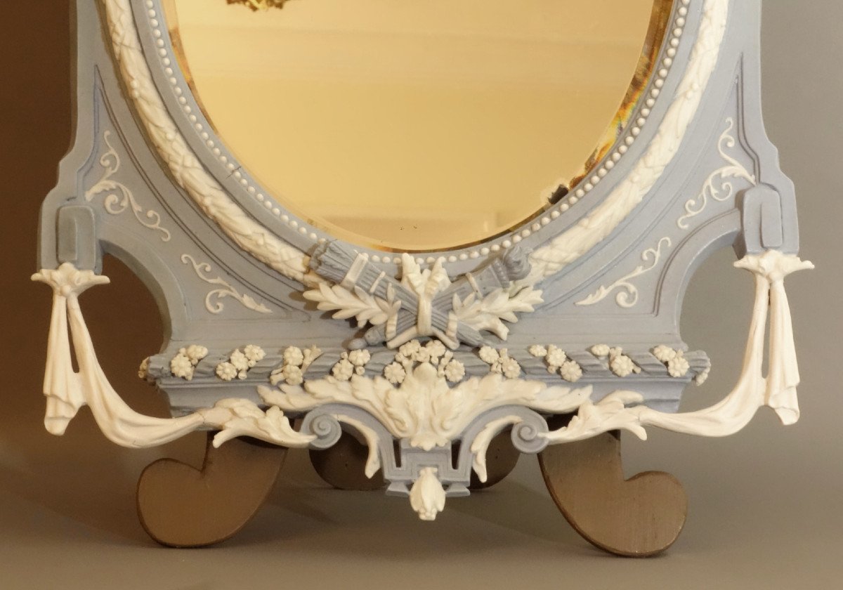 Sèvres Biscuit Large Table Mirror XIXth-photo-2