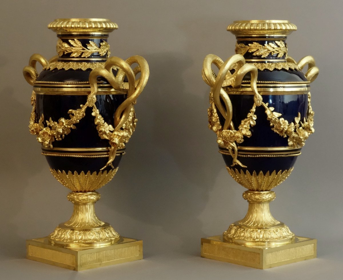 - Paire d'Importants Vases Louis XVI XIXème-photo-2