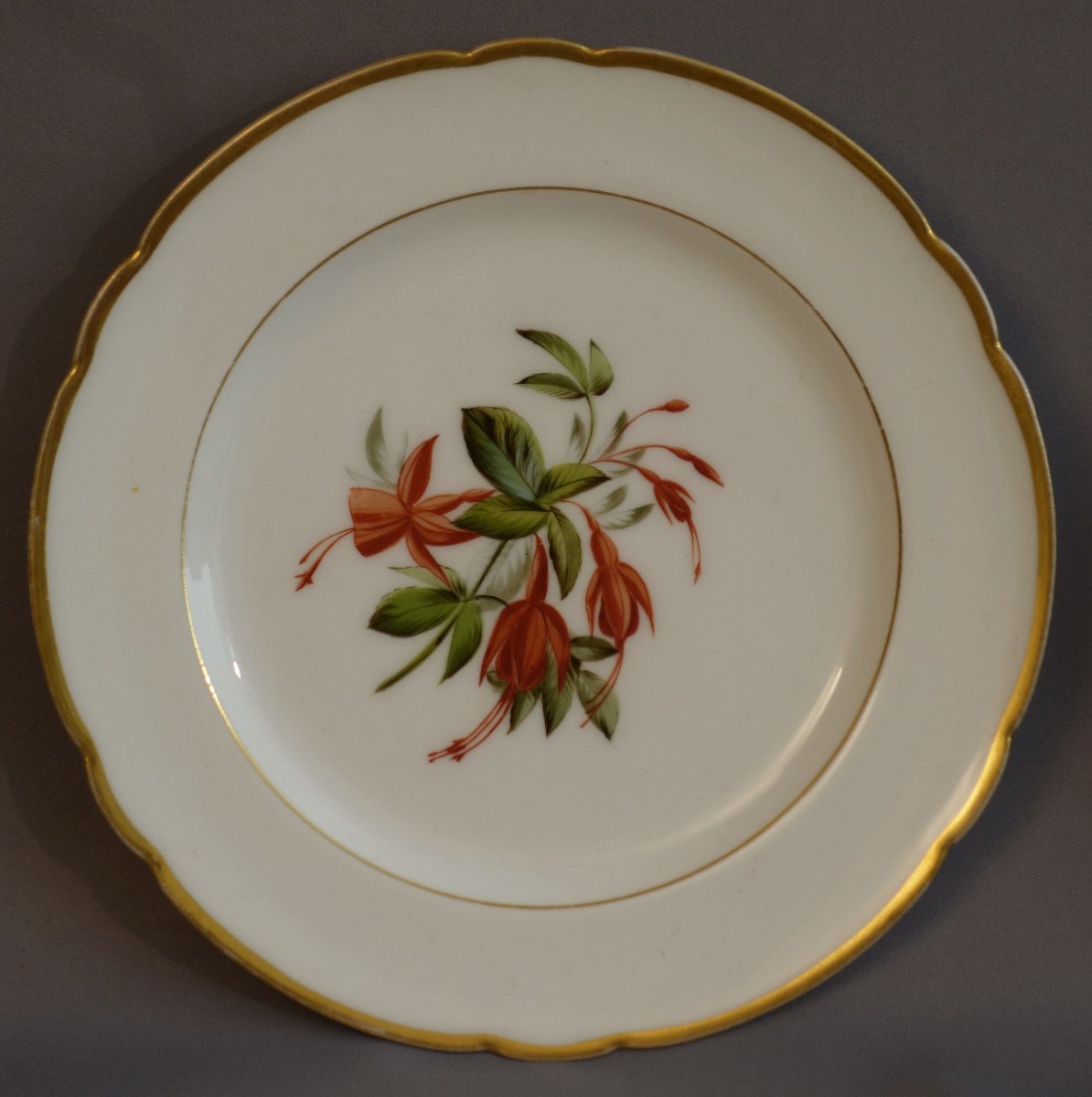 Botanic Old Paris Porcelain Plates XIXth-photo-3