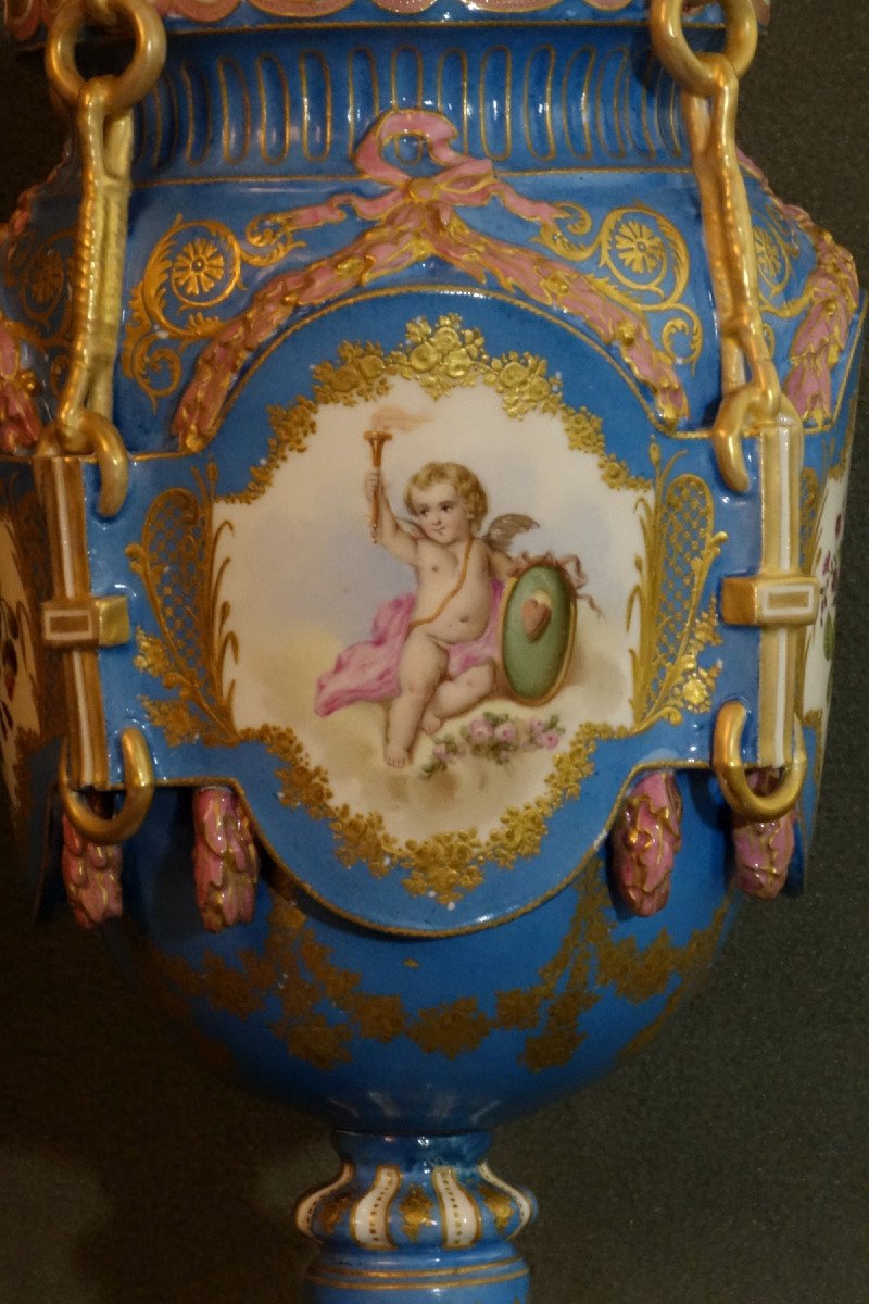 Pair Of Sèvres Ferres Vases 1764-photo-1