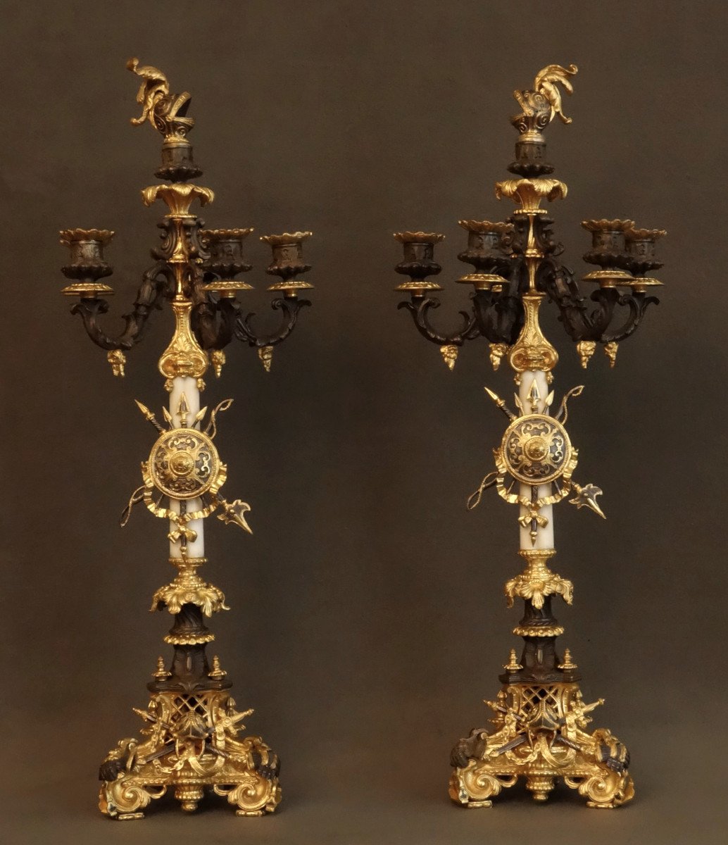 Pair Of Girandoles With Trophies 1820-photo-2