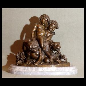 Dionysus Drunk On His Panther Supported By Two Fauns 1780-1820