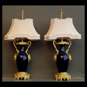 Paire d'Importants Lampes 1830 