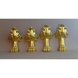 Deux Paires De Très Importantes Pattes De Lion En Bronze XXème  .
