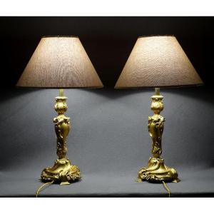 Paire de lampes XIXème .