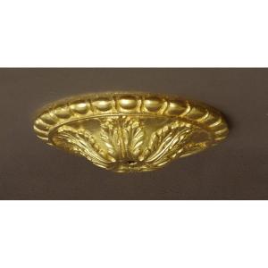 Large Chandelier Rosette In Gilded Bronze, Late 19th To Early 20th Century.