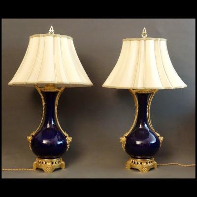 Pair Of Large Regulator Lamps Early XIXth