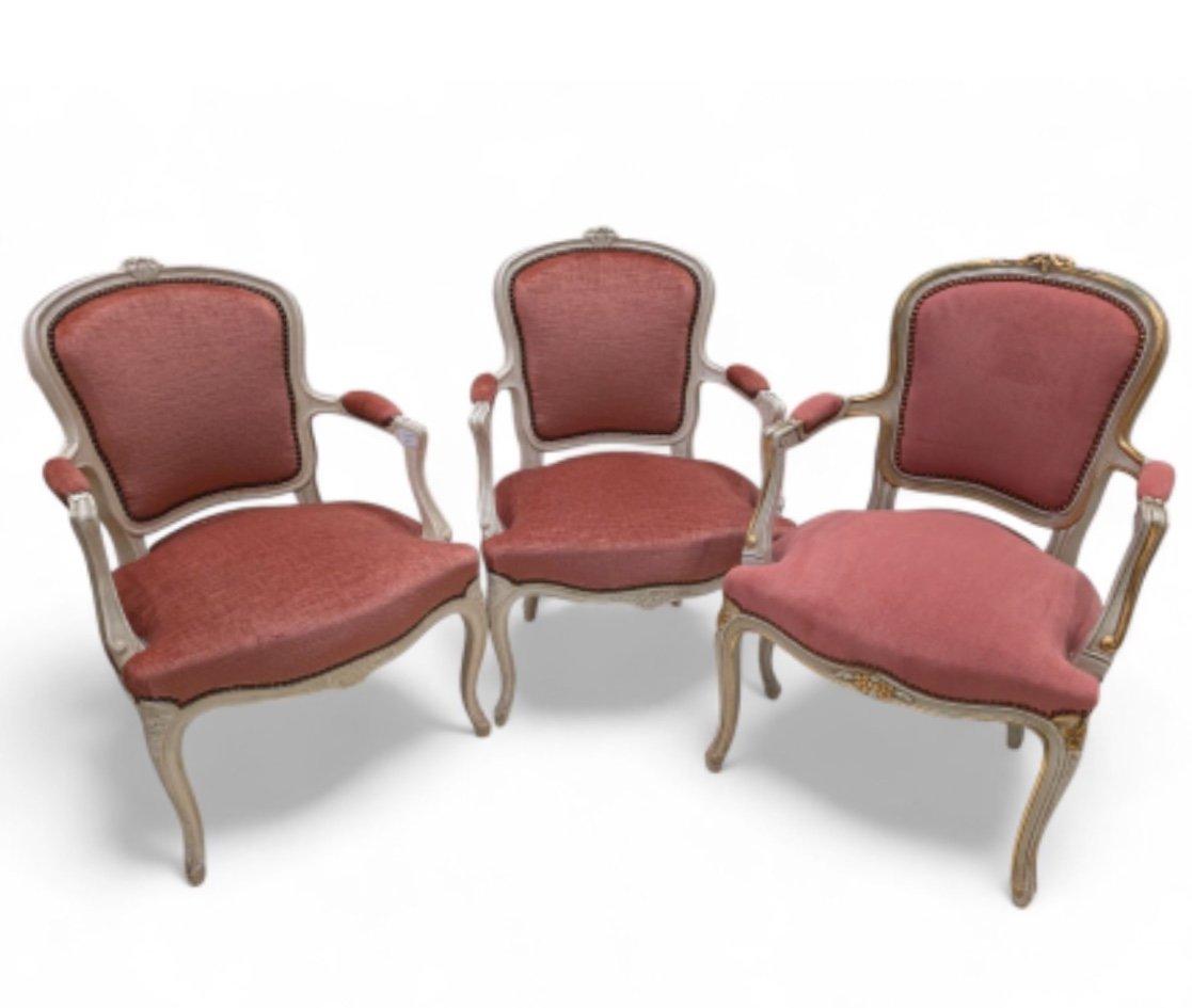 Armchairs-suite Of Three Armchairs 