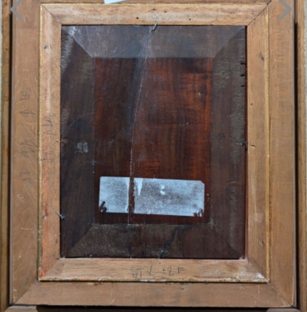 Oil On Panel 18th Century Luis 16 Period -photo-3