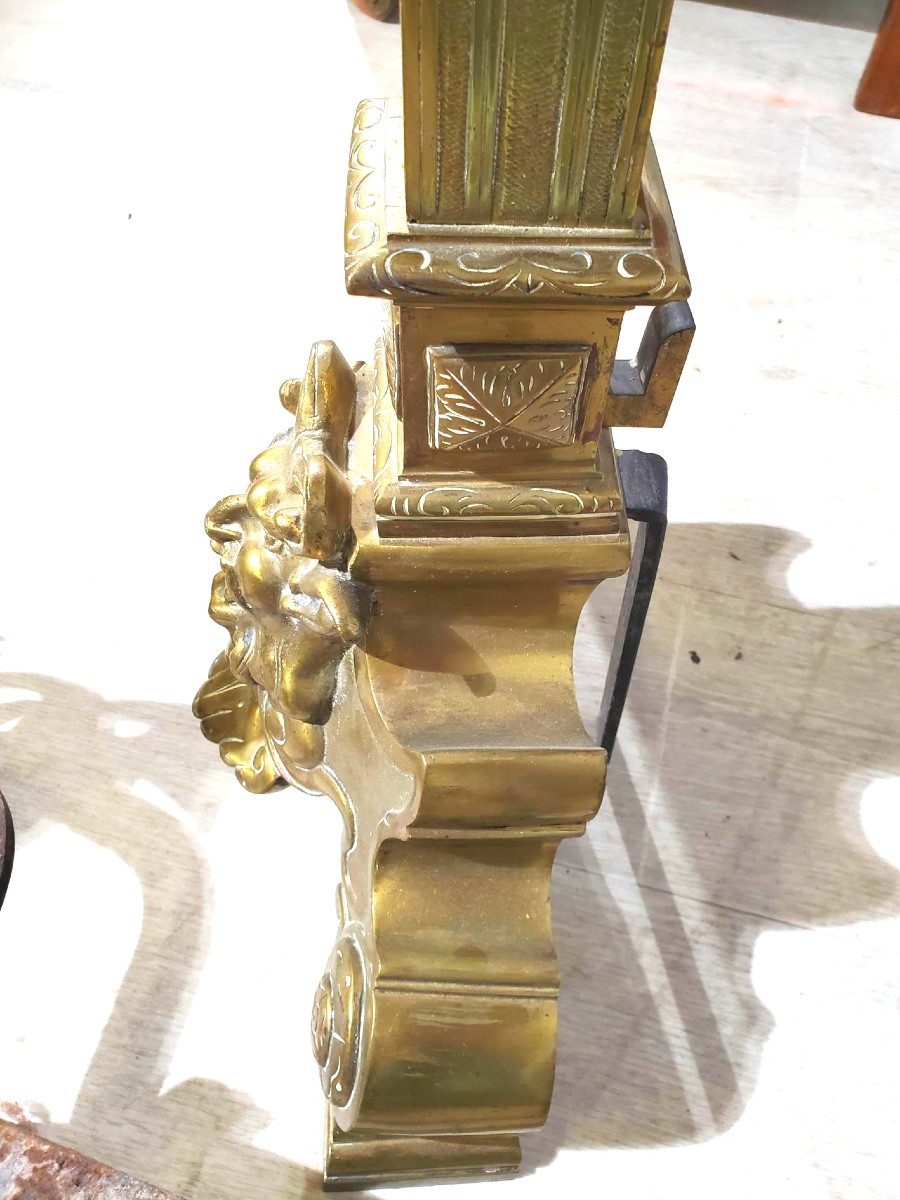 Andirons - Large Pair Of 19th Century Andirons -photo-3