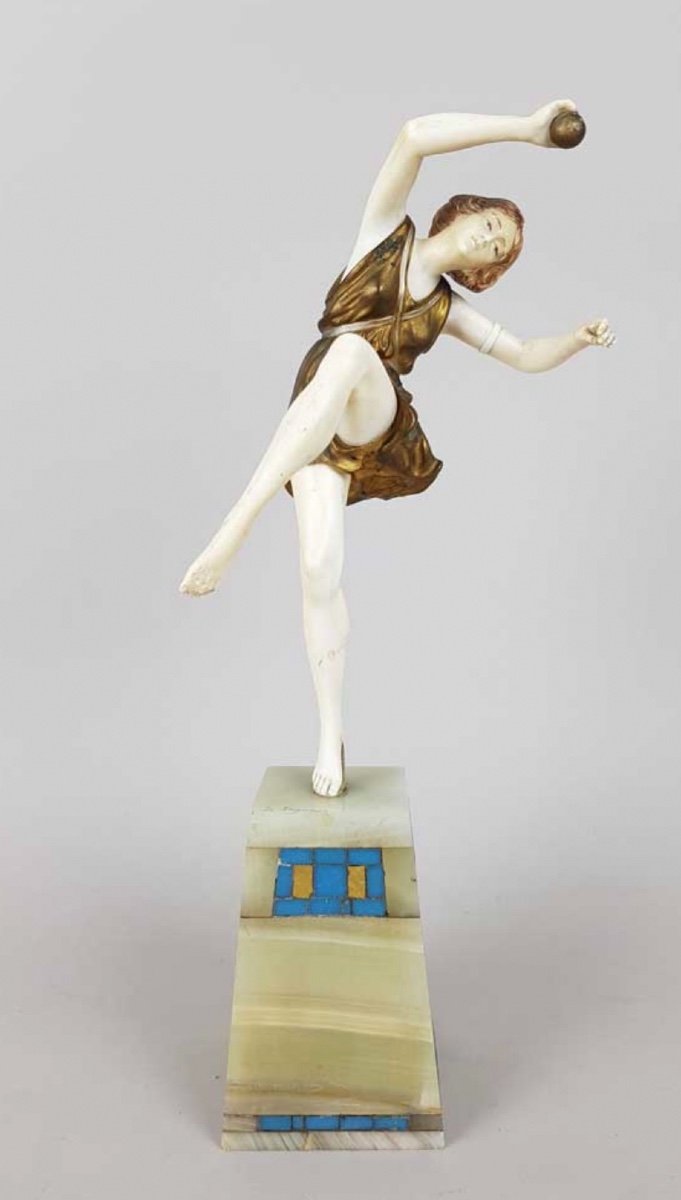 Chryséléphantine LE FAGUAYS PIERRE « danseuse à La Balle »