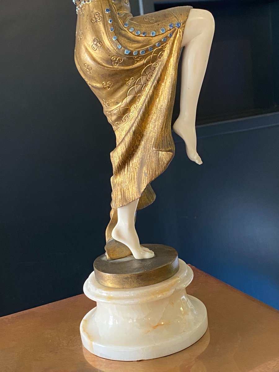 DESCOMPS JOE - Statue Chryséléphantine  « Danseuse aux castagnettes »XIX ème -photo-7