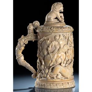 Carved Tankard Early 18th Century 