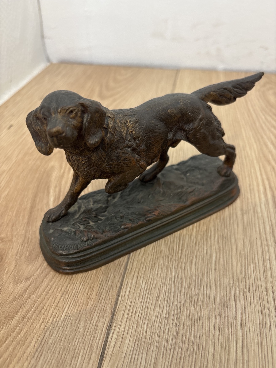 Paire de bronzes animaliers signés Paul Dubucand – Chiens de chasse – XIXᵉ siècle-photo-4