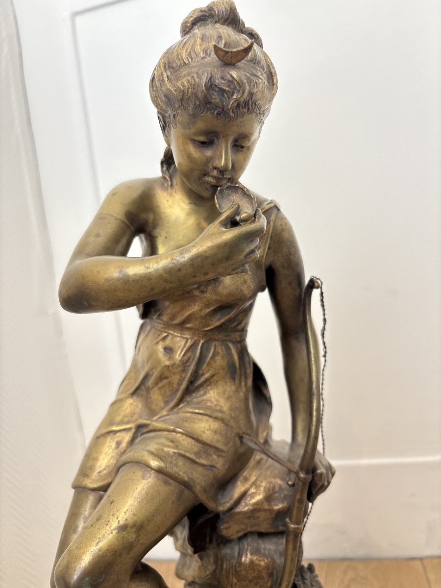 La Source – Grand bronze signé Mlle Signoret-Ledieu – 43 cm – XIXᵉ siècle-photo-2