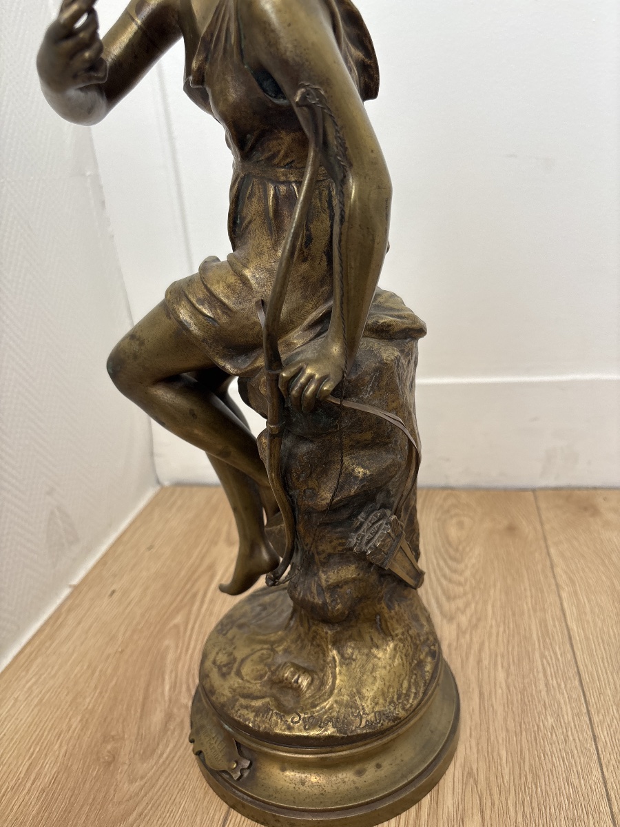La Source – Grand bronze signé Mlle Signoret-Ledieu – 43 cm – XIXᵉ siècle-photo-3