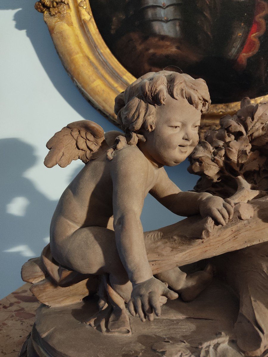 Terracotta “the Swing” After François Boucher-photo-2