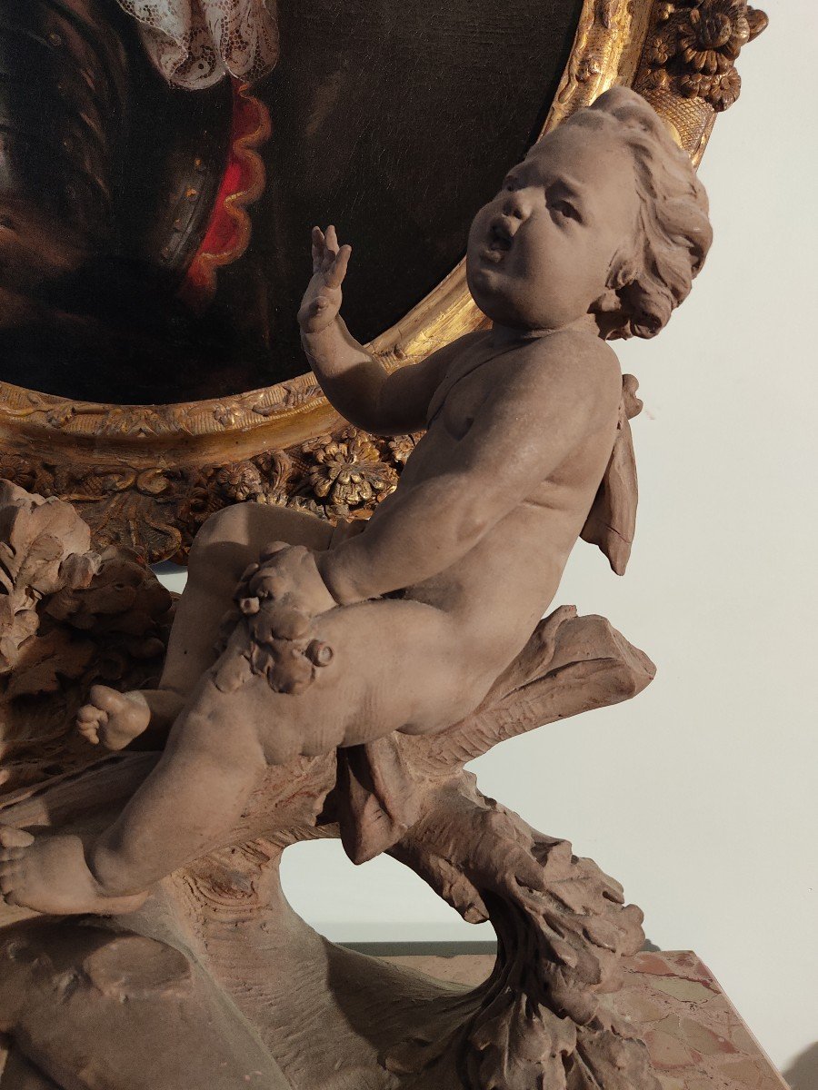 Terracotta “the Swing” After François Boucher-photo-3