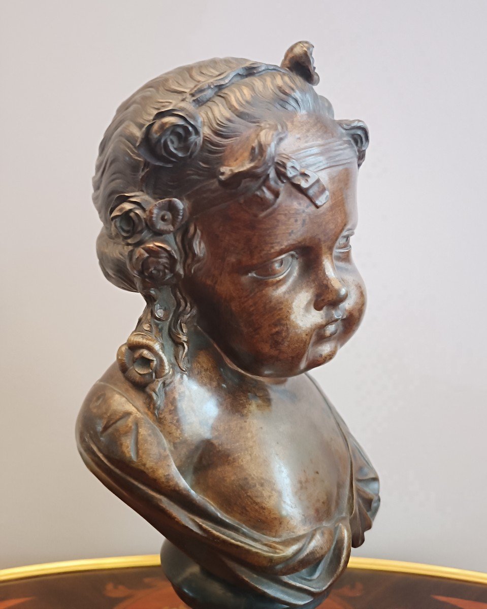 Buste  de Jeune Fille en bronze-photo-3