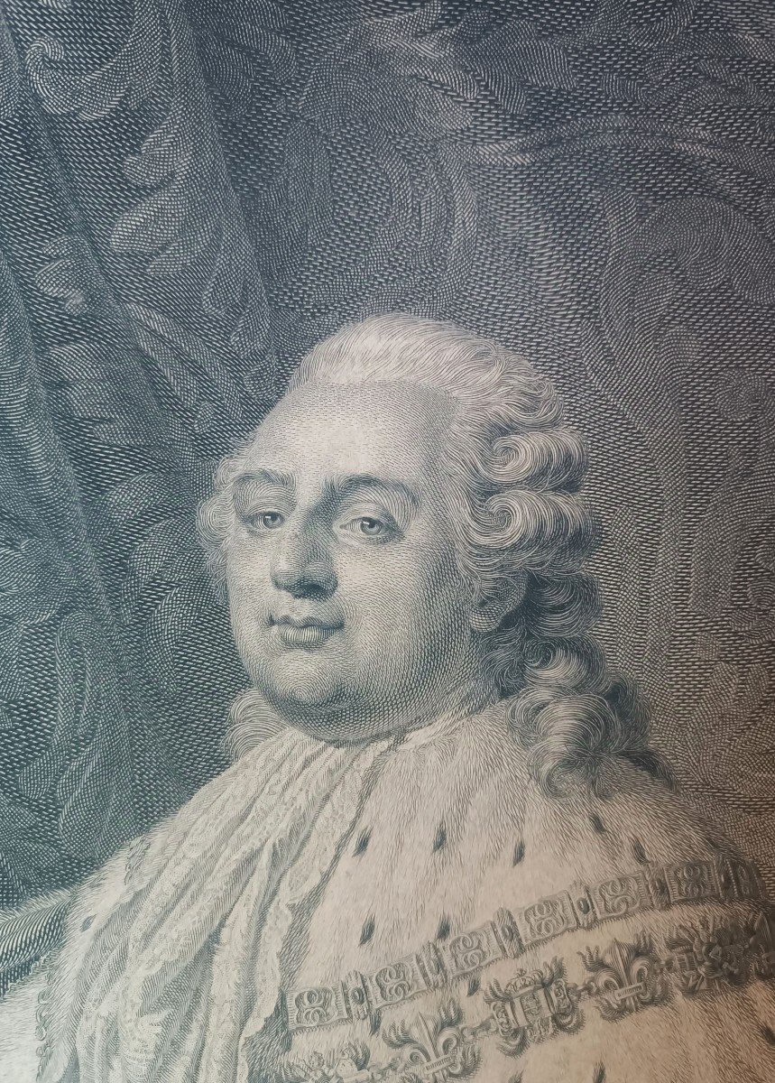 Louis XVI King Of France Portrait Of The Sovereign In Coronation Dress Bervic 1790 Engraving  -photo-1