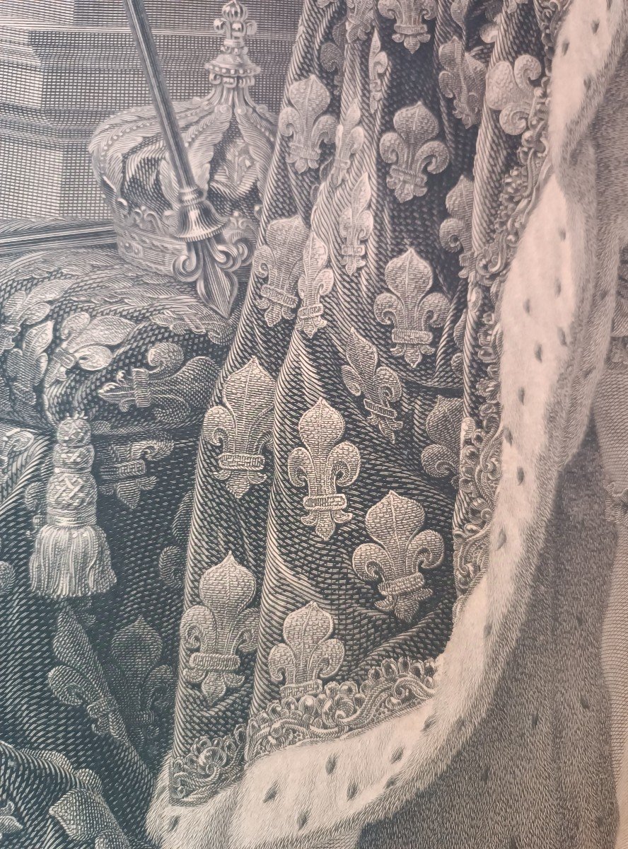 Louis XVI King Of France Portrait Of The Sovereign In Coronation Dress Bervic 1790 Engraving  -photo-8