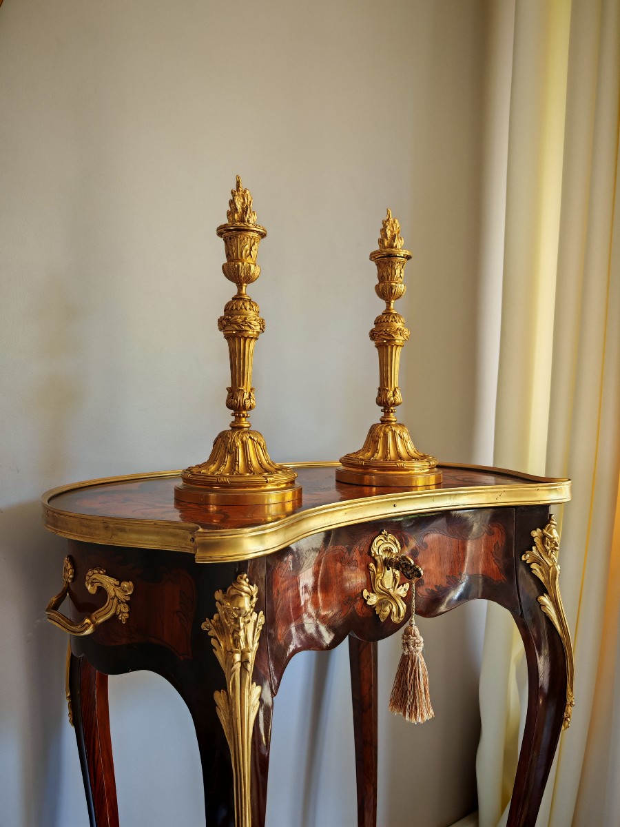 Paire De Bougeoirs Louis XVI 