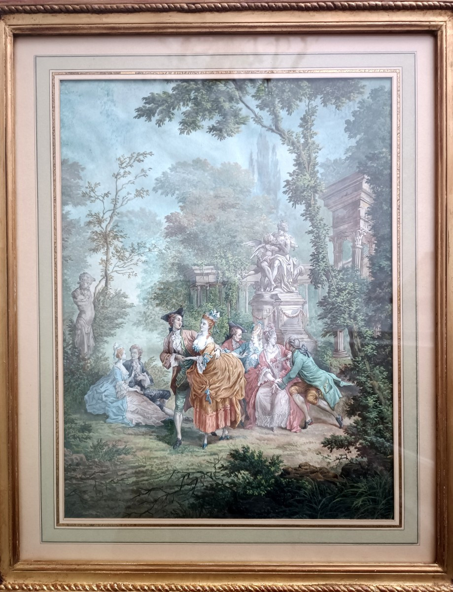 Dessin The Romantic Entourage Of Carmontelle -photo-6