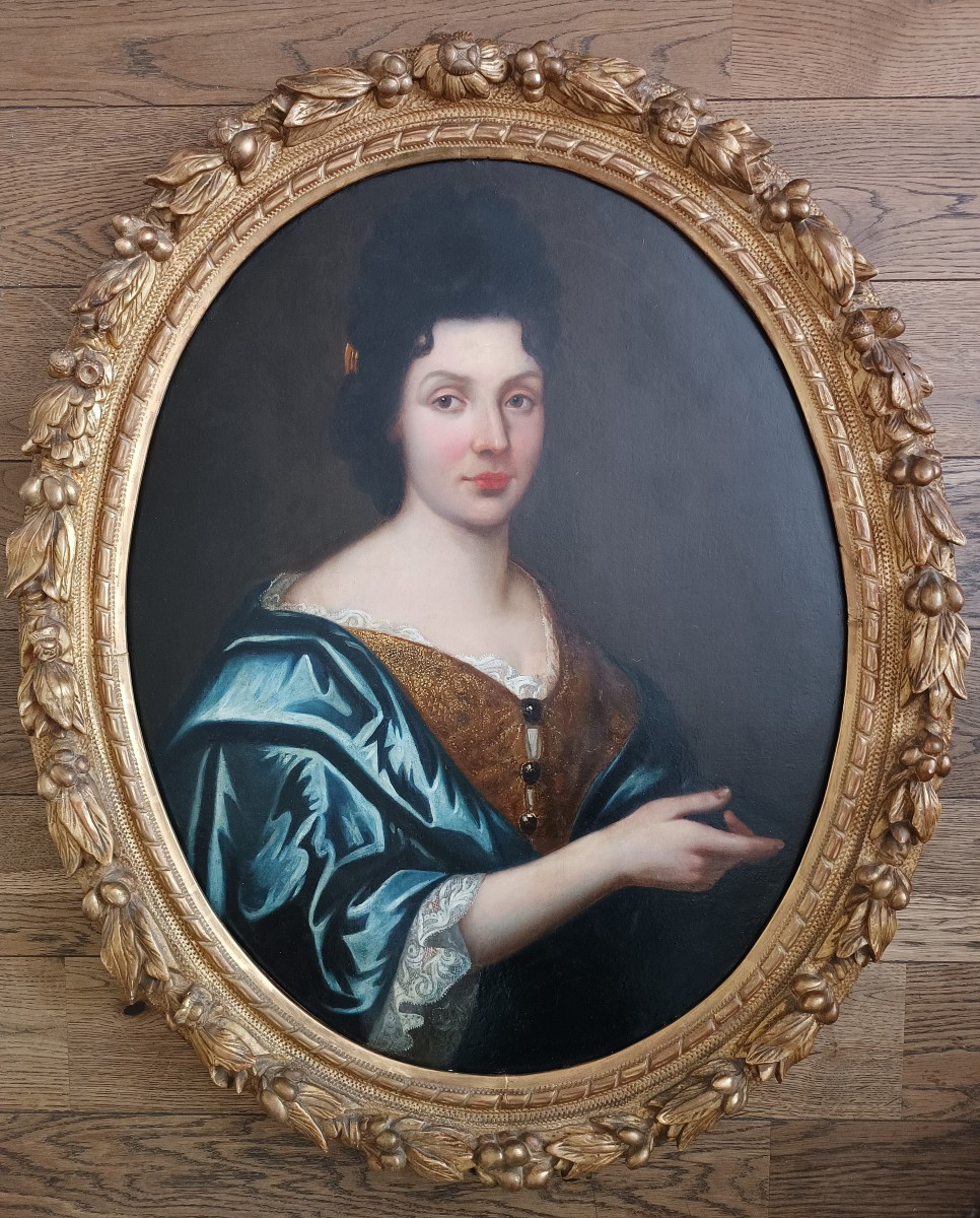18th Century French School Portrait Of Marie-francoise De Verthamon.-photo-2