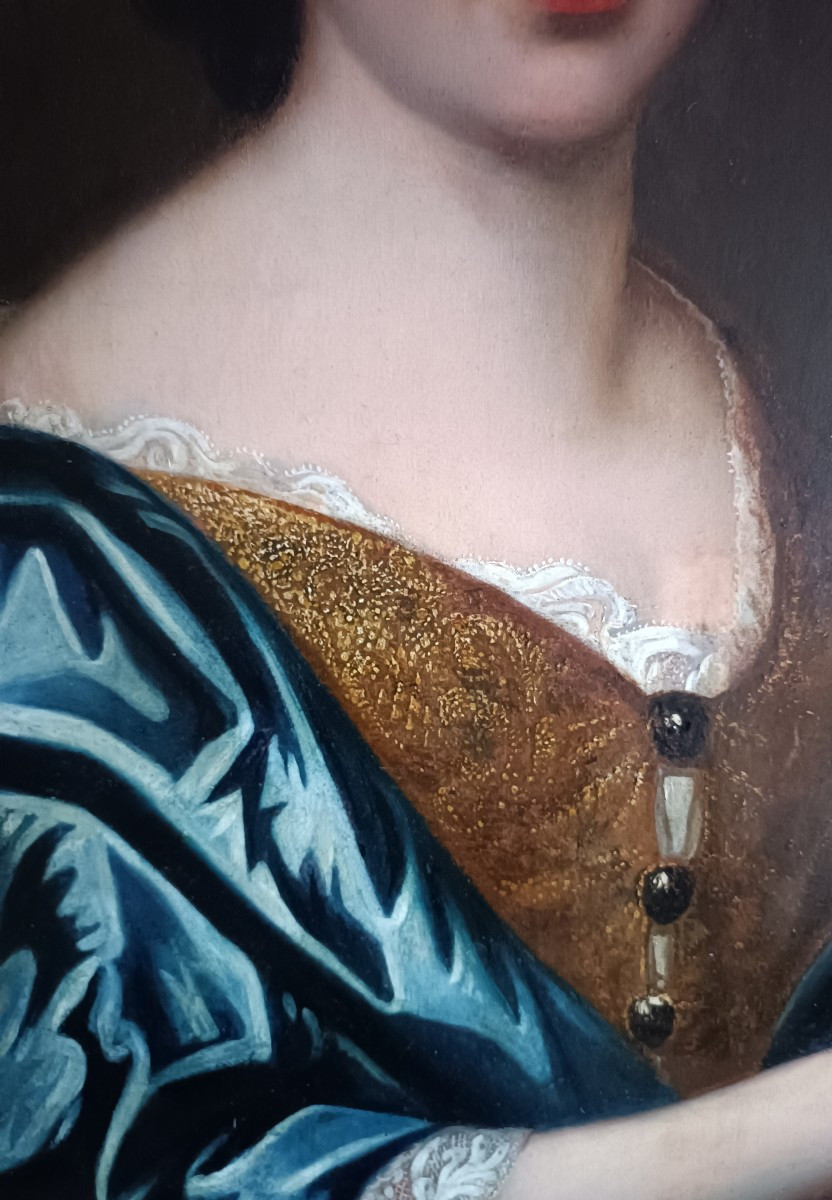18th Century French School Portrait Of Marie-francoise De Verthamon.-photo-2