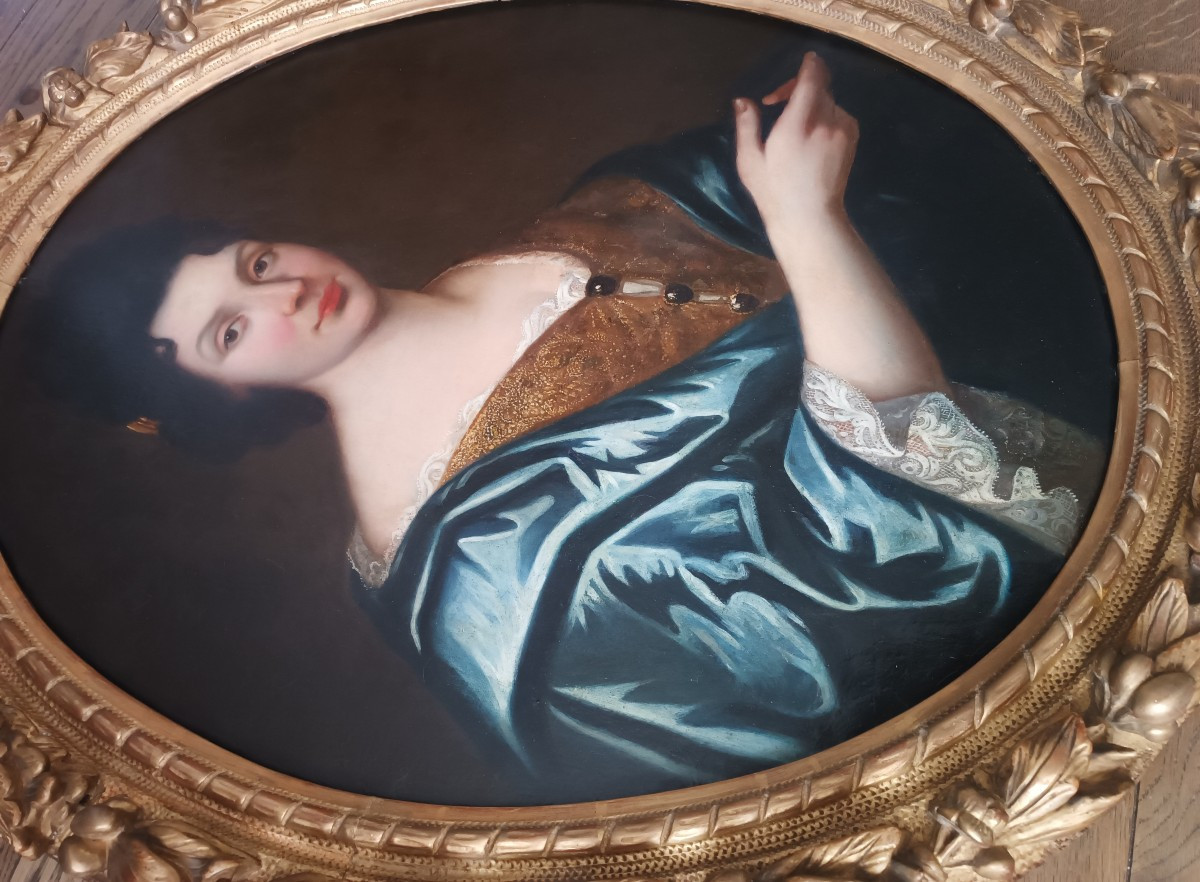 18th Century French School Portrait Of Marie-francoise De Verthamon.-photo-5