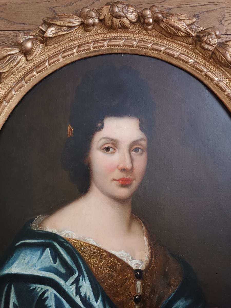 18th Century French School Portrait Of Marie-francoise De Verthamon.-photo-3