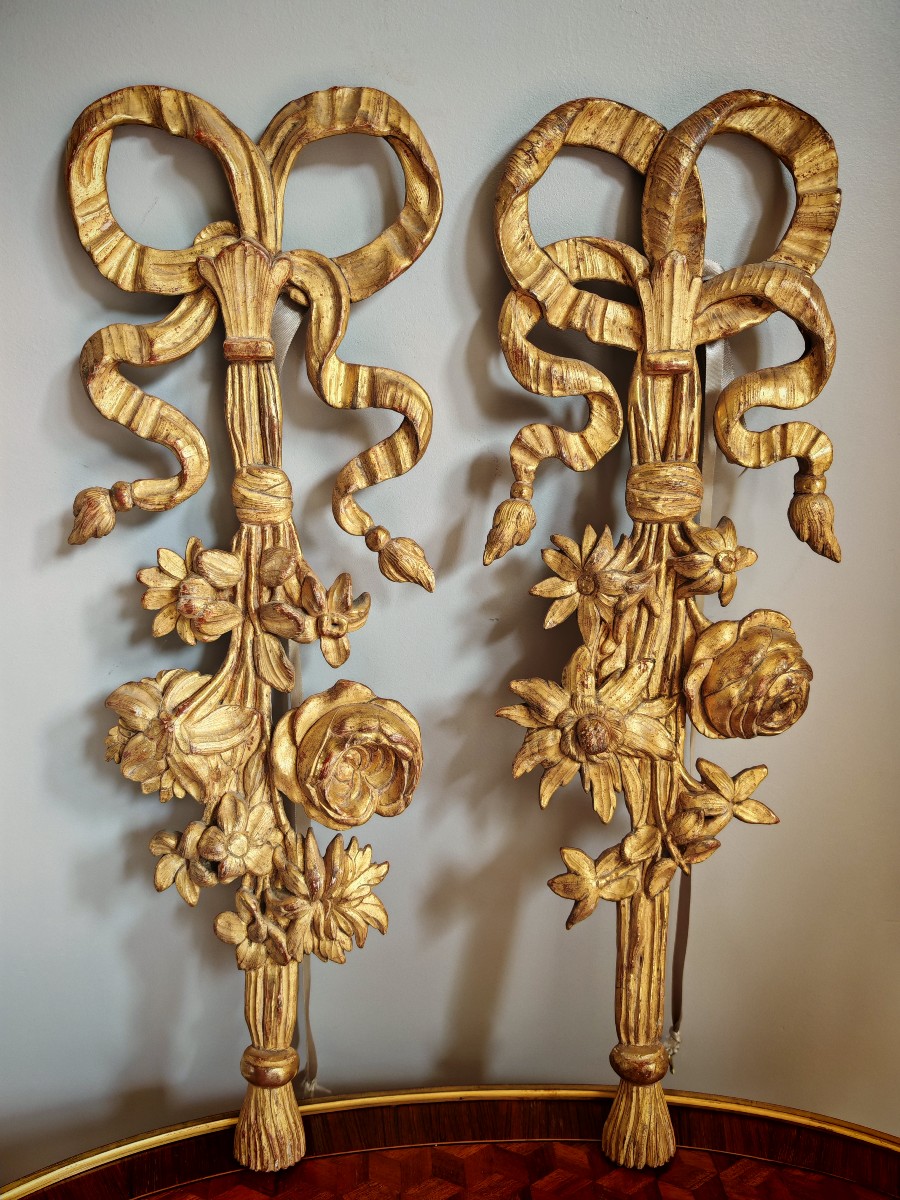 Paire de boiseries d'époque Louis XVI-photo-1