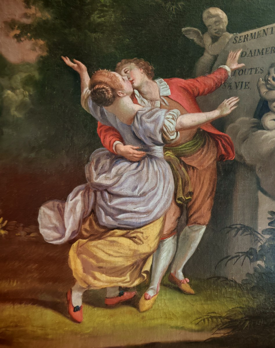 French School Of The 18th Century "the Oath Of Love" Jean-honoré Fragonard -photo-3