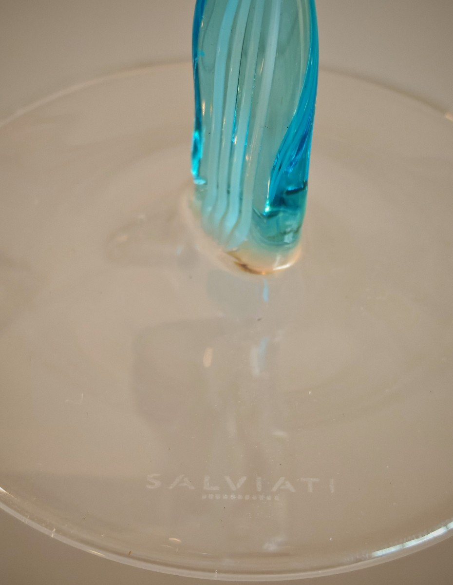 Service de verres Murano par Salvati modèle Torcello aquamare. -photo-1
