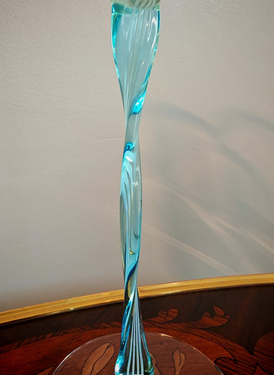Service de verres Murano par Salvati modèle Torcello aquamare. -photo-3