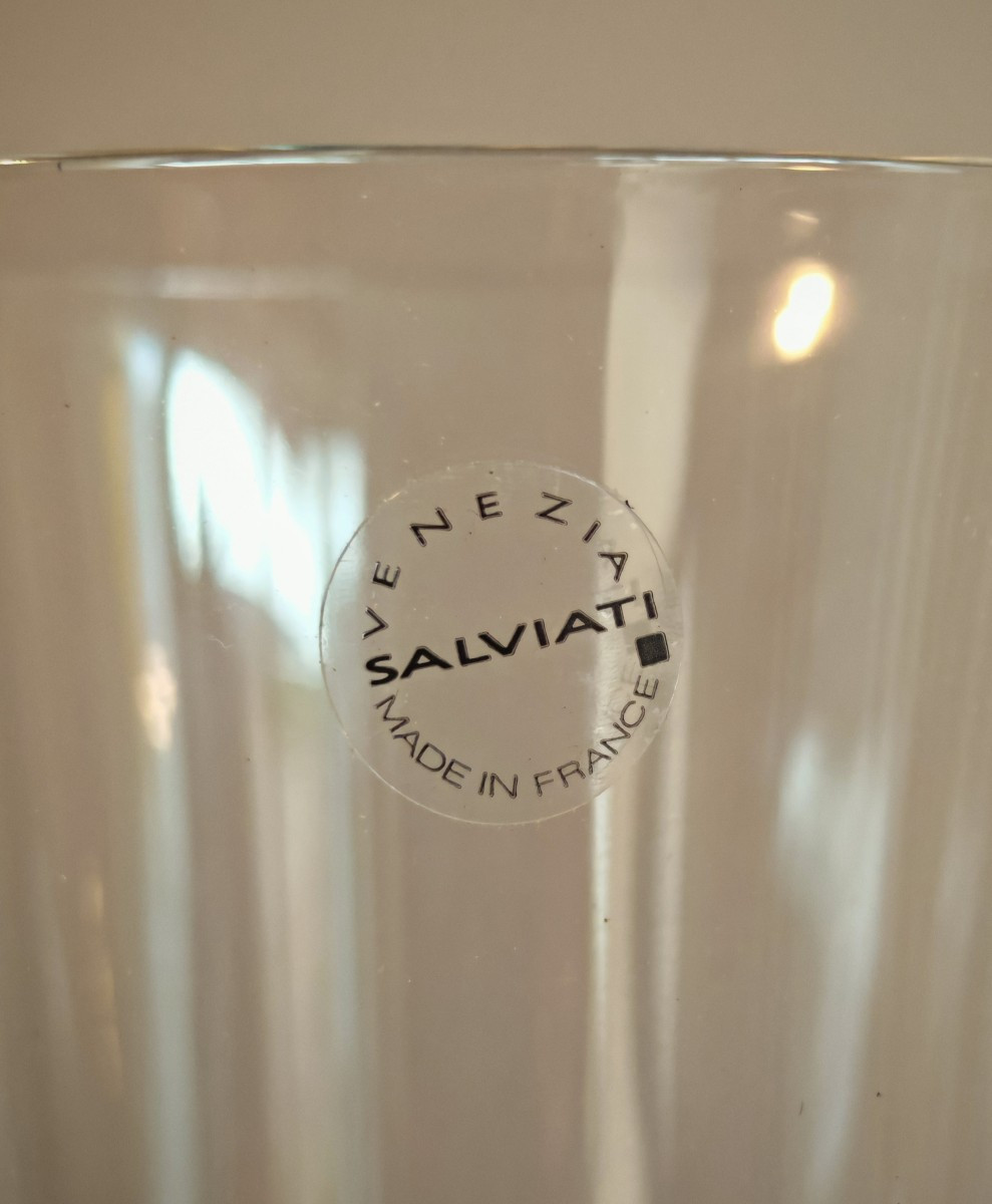Service de verres Murano par Salvati modèle Torcello aquamare. -photo-5
