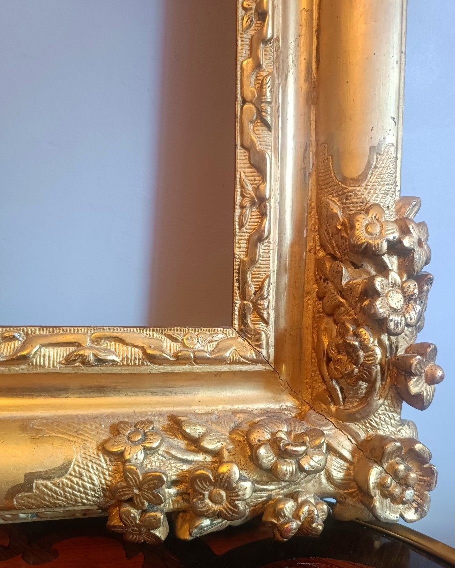 Cadre d'époque Louis XIV Doré à La Feuille d'Or-photo-4