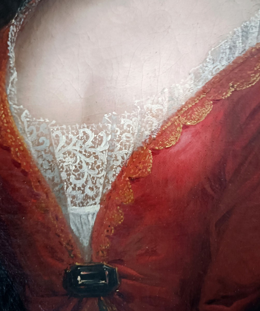Ecole française du XVIIIe portrait de dame en Diane-photo-1