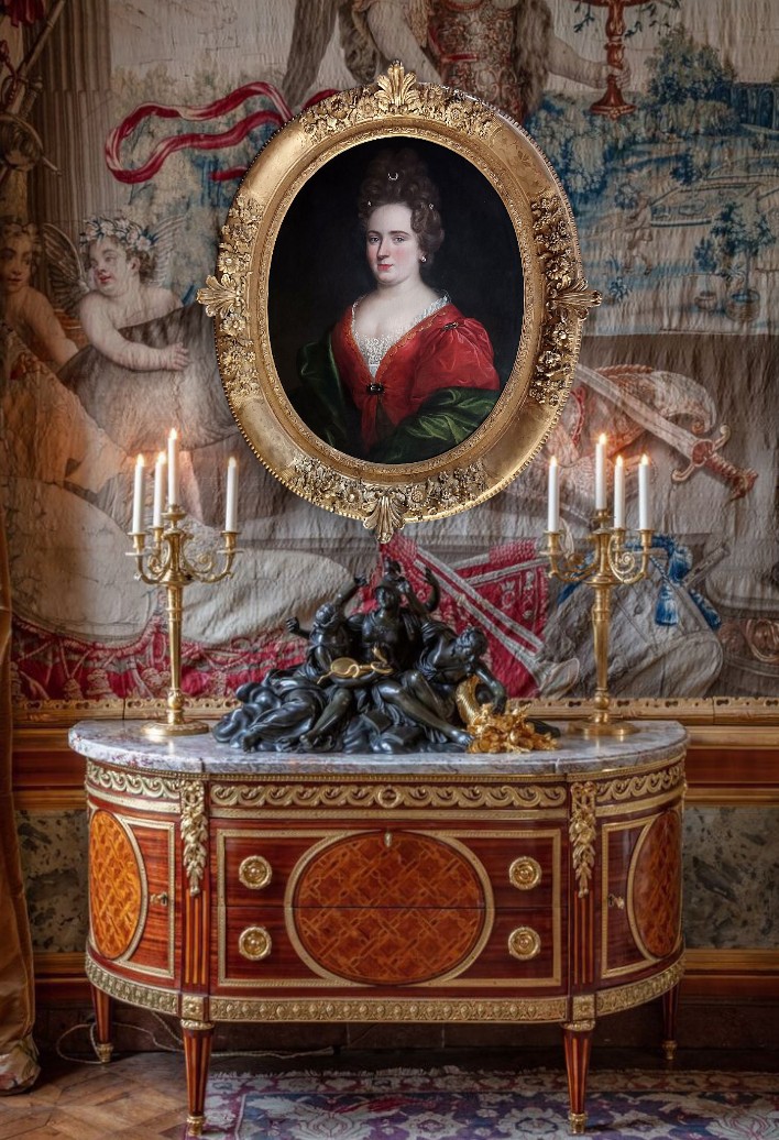 Ecole française du XVIIIe portrait de dame en Diane-photo-4