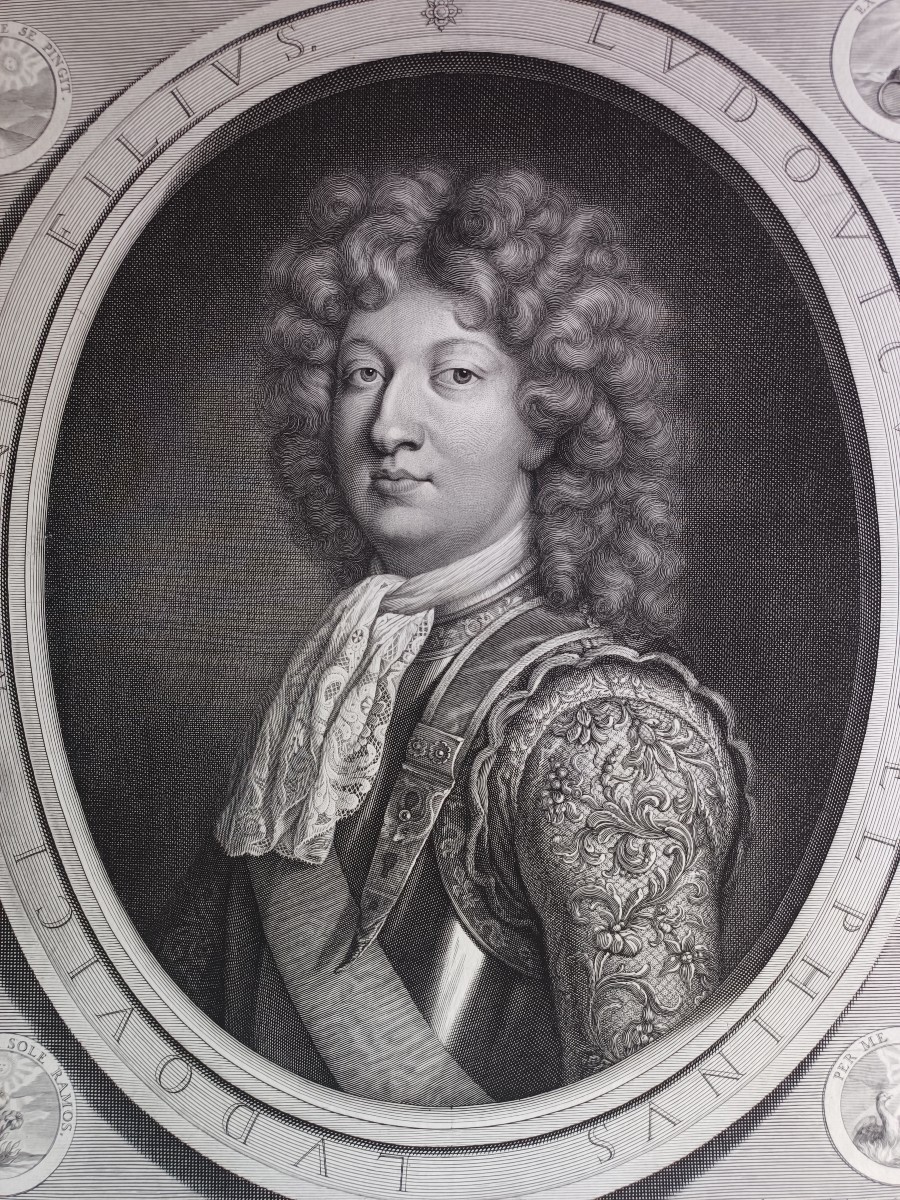 Gravure Portrait De Louis De France Daté De 1684 Van Schuppen-photo-3