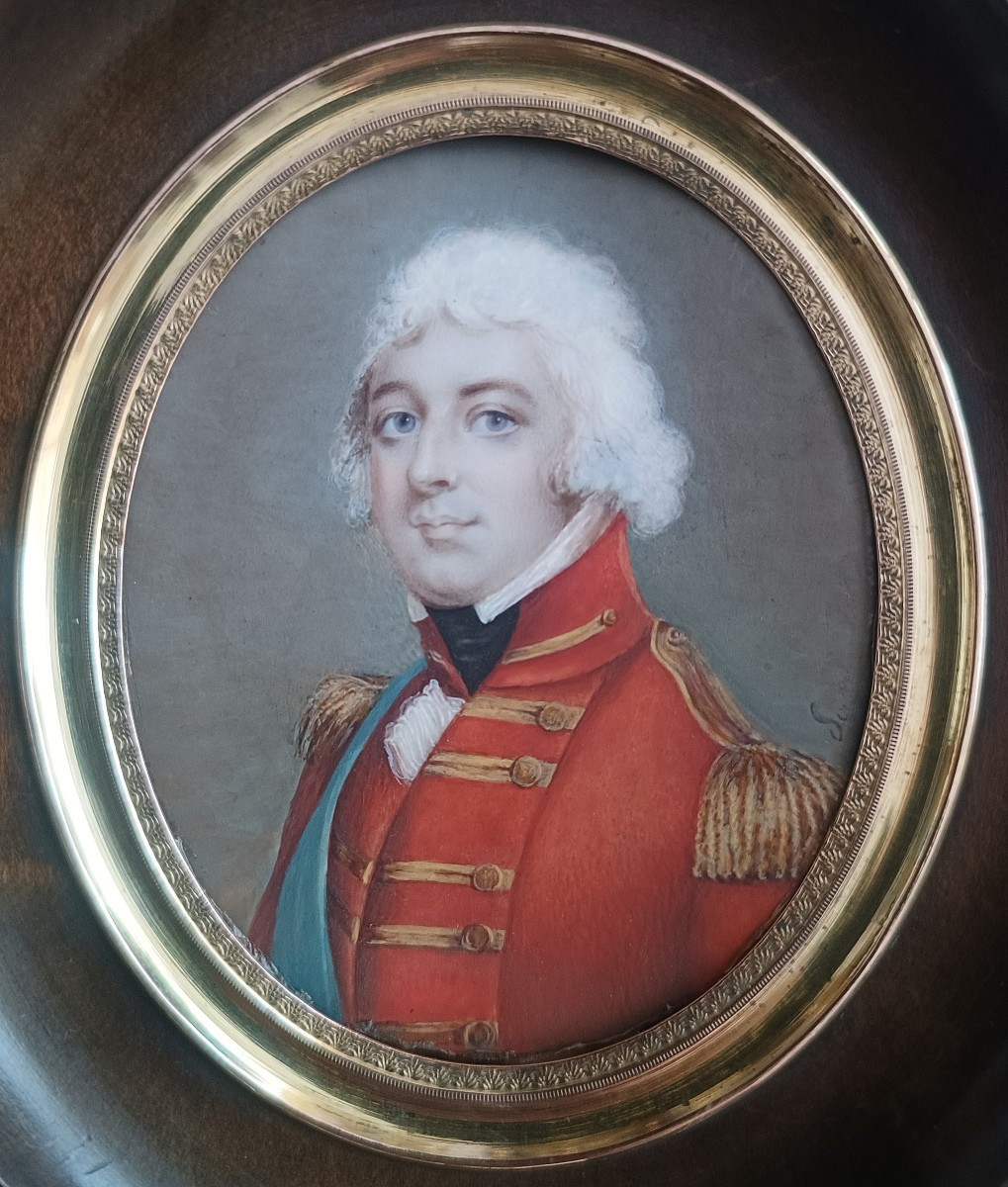Miniature portrait d'un officier.