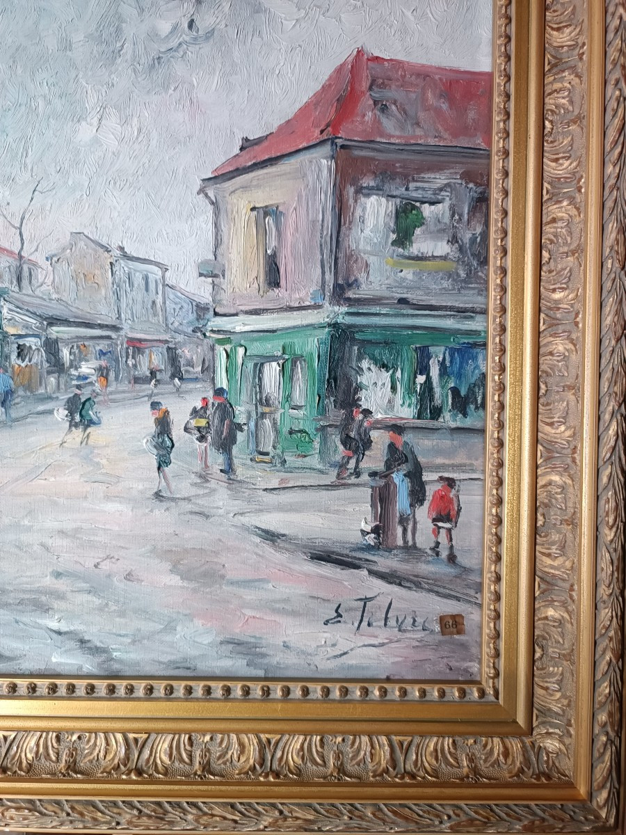 Painting Depicting A Scene Of Parisian Life, Signed Edouard Febvre-photo-3
