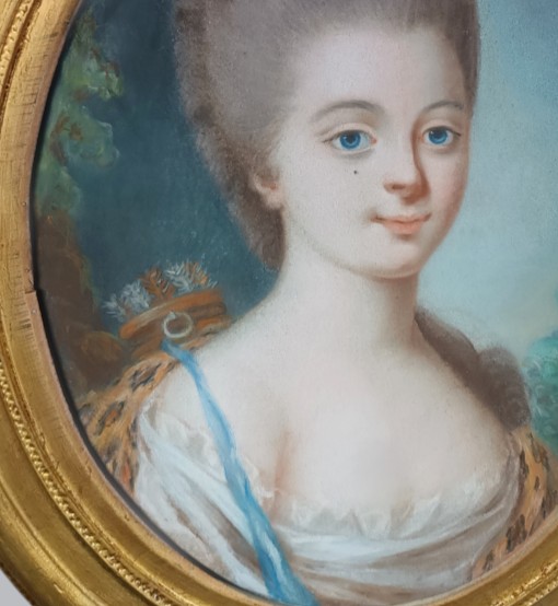 French School, 18th Century, Pastel Portrait Of A Young Girl In A Diadem.-photo-3