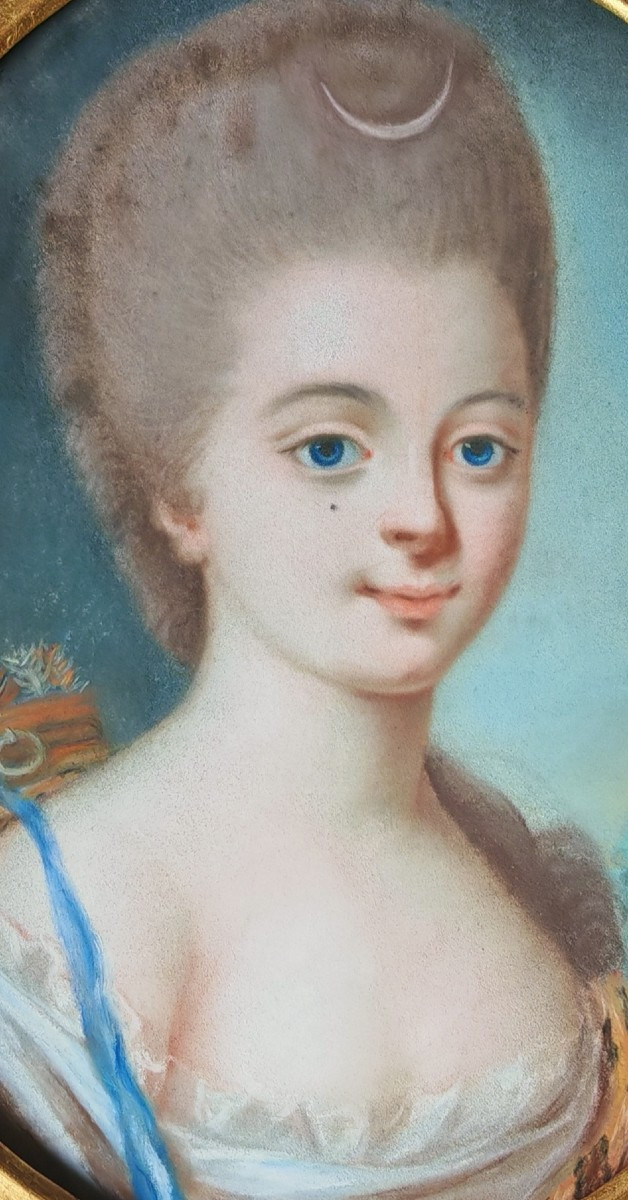 French School, 18th Century, Pastel Portrait Of A Young Girl In A Diadem.-photo-5