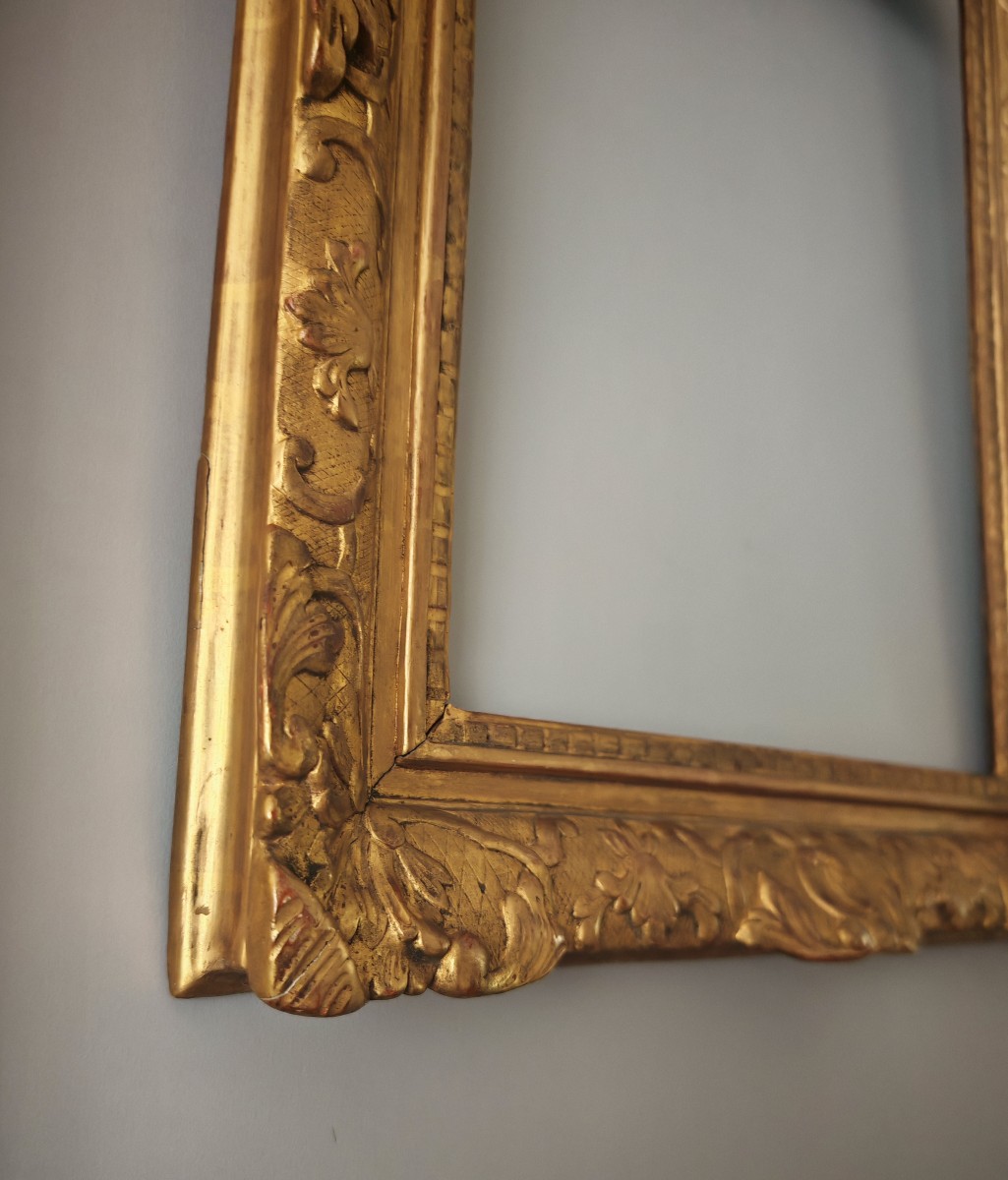 Louis XIV Period Frame, Gilded With Gold Leaf-photo-3