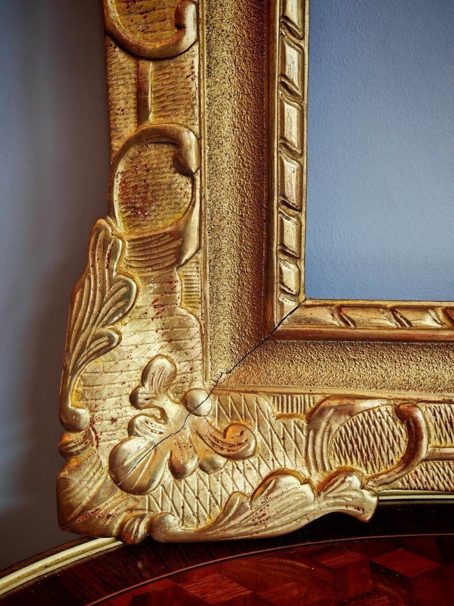 Louis XIV Period Frame, Gilded With Gold Leaf-photo-2